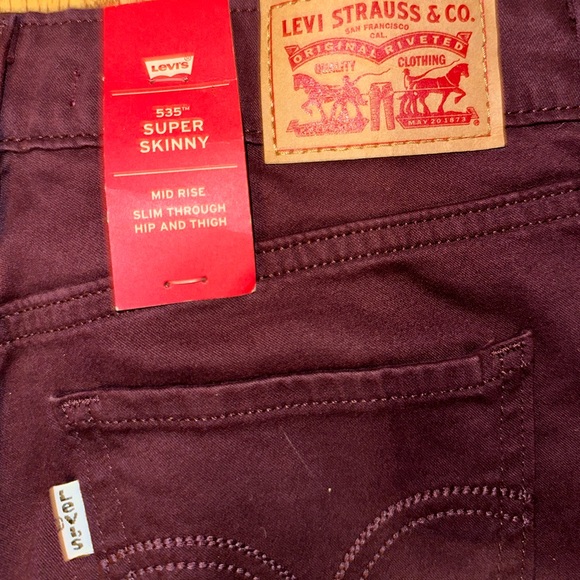 New with tag Levi’s 535 Super Skinny Biker Pants Faux Leathe - Picture 8 of 11